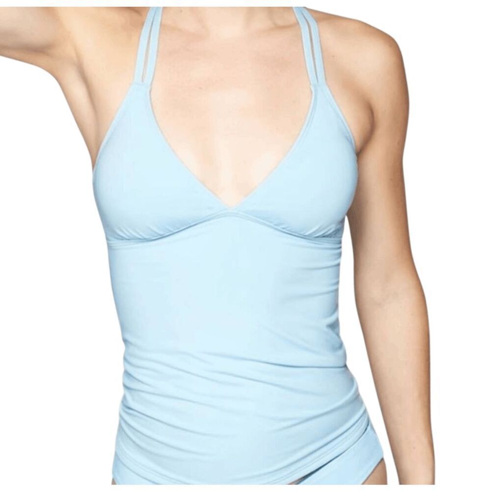 ATHLETA Cross Strap Tankini Swim Top Size Large